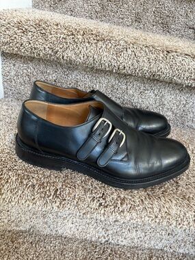 Gucci Men’s Black Double Monk Strap Leather Shoes